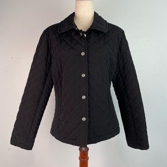 Calvin Klein Black Light Weight Jacket with Quilted Design Size M EUC - Picture 1 of 9